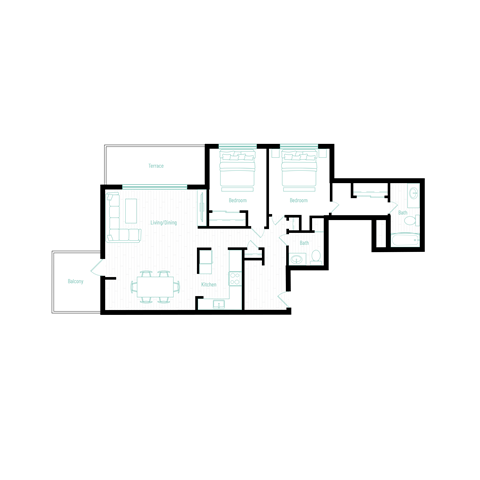 A floor plan of a house with a garage and a separate studio.